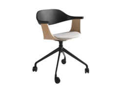 Silla oficina giratoria tela gris claro y pvc negro ANGEL CERDA 59 x 50 x 76