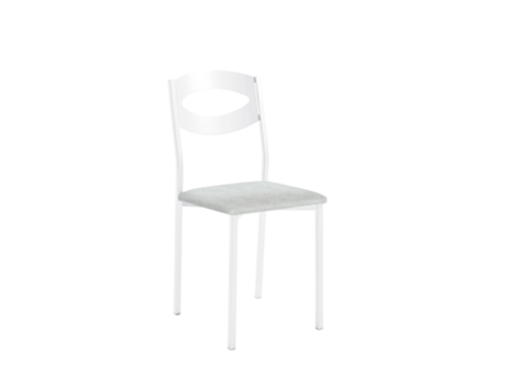 Silla de cocina Olga blanca 38x86x47cm Michigan Plata FANMUEBLES