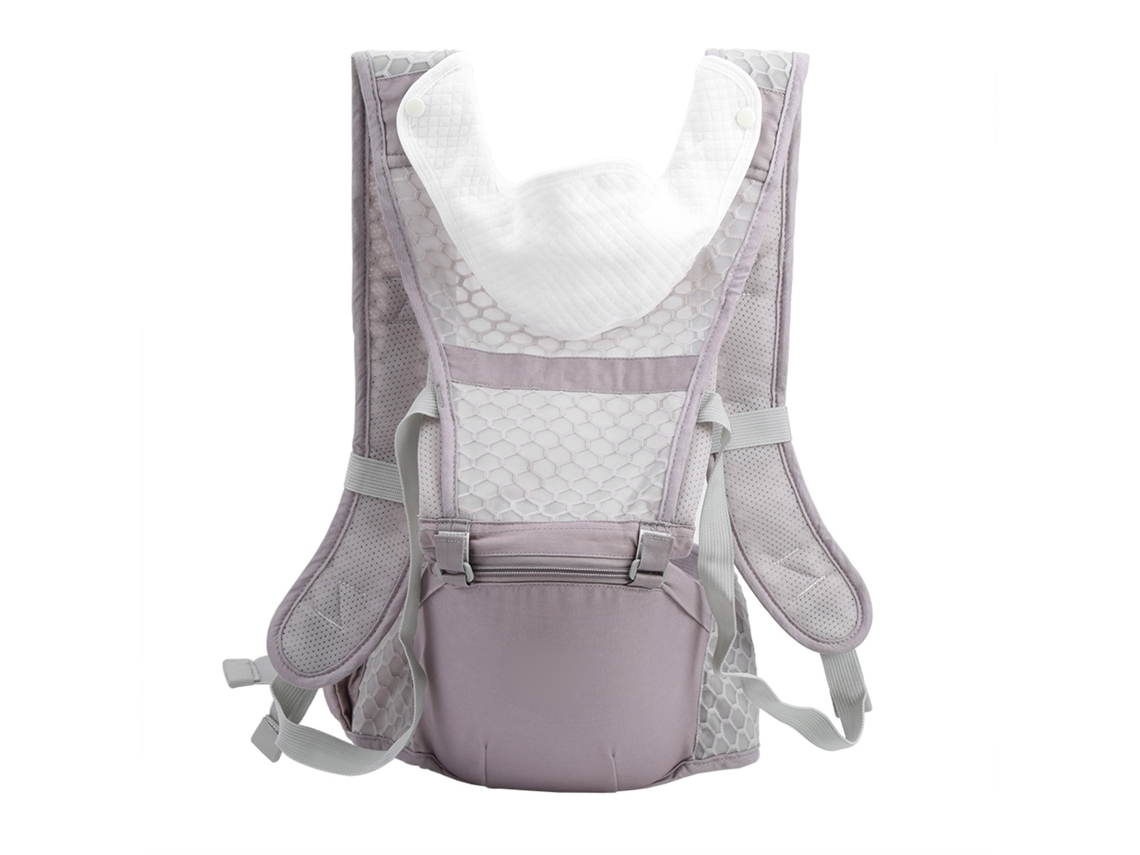 Portabebés Ergonómico Con Soporte Lumbar Transpirable Y Cojín De Epp Gris.