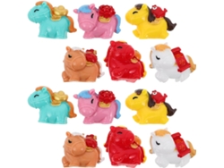 12 Figuras Caballos Miniatura Resina Decoración Nuevo Chino 2026 Adorno Suerte Colección Festival Primavera