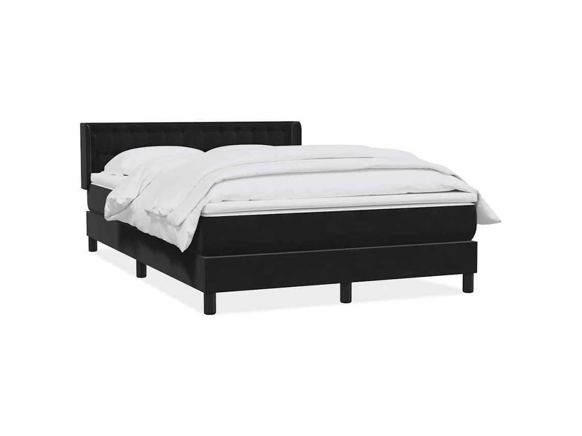 Maison Exclusive - Cama Box Spring Con Colchón Terciopelo Negro 160x210 Cm