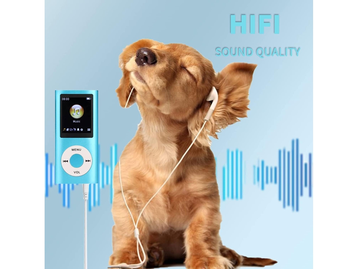 Reproductor MP3 de 1,8'' con audio sin pérdidas, ampliable hasta 64 GB, 8 horas de autonomía, auriculares plateados. HEXINYIGJLY