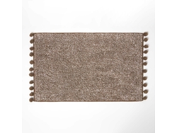 Homescapes Tufted Chocolate Brown 100 Cotton Bath Mat With Pom Pom Edges 50 X 80 Cm