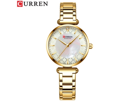 Relojes de Moda para Mujer Reloj Impermeable de Cuarzo con Correa de Acero Inoxidable para Mujer-Dorado LUUCOZK