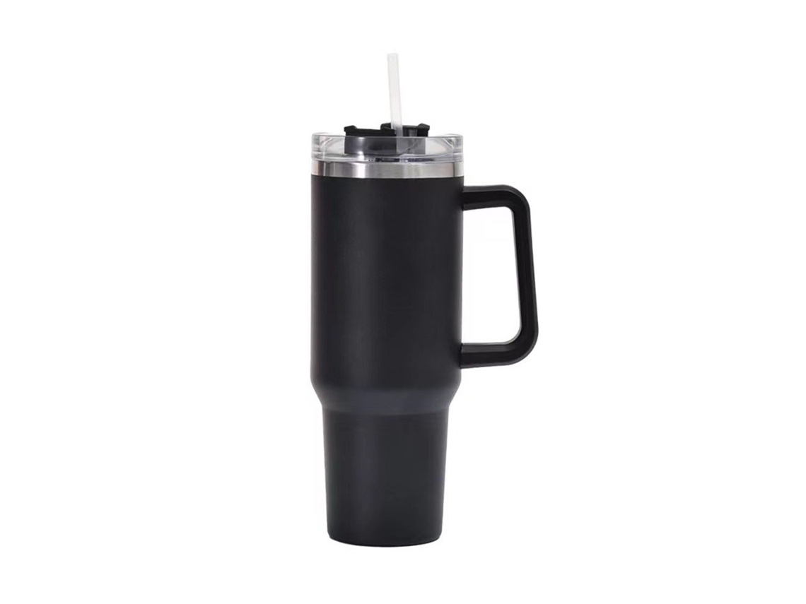 KOFIHETY Taza Térmica con Pajita y Asa, Taza de Acero Inoxidable con Aislamiento Doble para Viaje, Tapa Antifugas para Café, Agua y Té