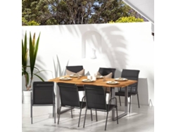Sillas de jardín (6 unidades, acero y textileno negro) Dkd Home Decor