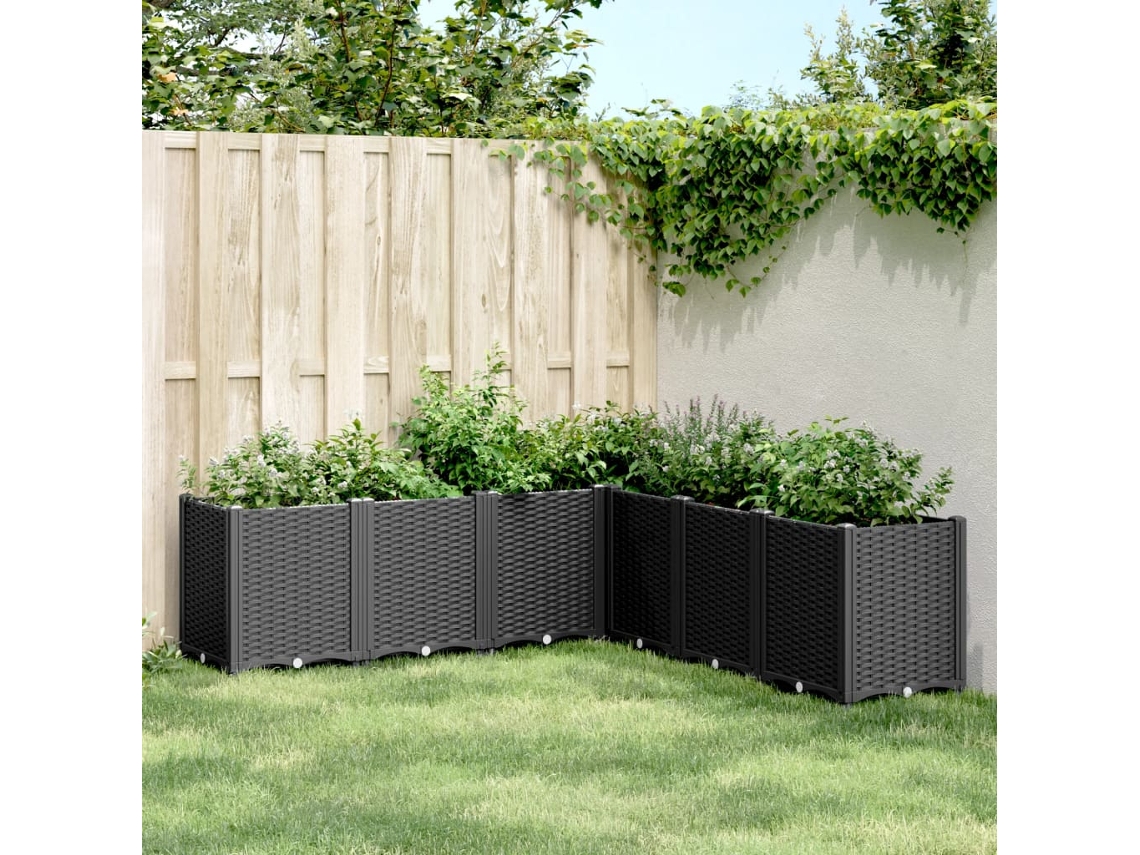 Jarrón/jardinera 160x160x53 cm PP Negro Dkd Home Decor