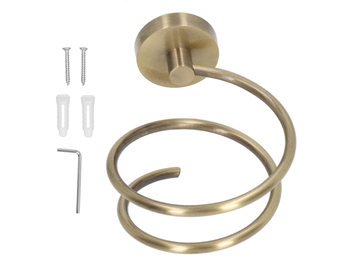 Soporte antiguo de acero inoxidable 304 para secador de pelo para baño.