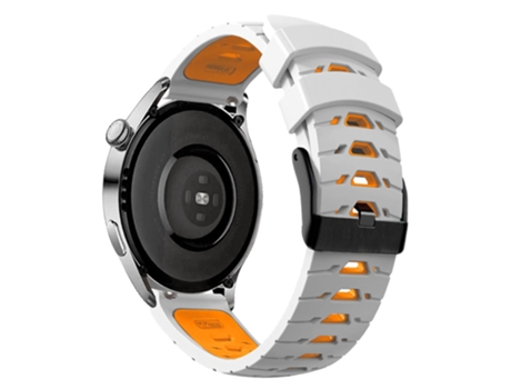 Correa de Silicona con agujeros trapezoidales para Samsung Galaxy Watch 5 40mm/44mm/5 Pro 45mm - blanco naranja