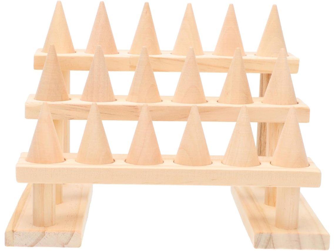 Soporte De Madera Para Anillos, Organizador De Anillos De 3 Niveles