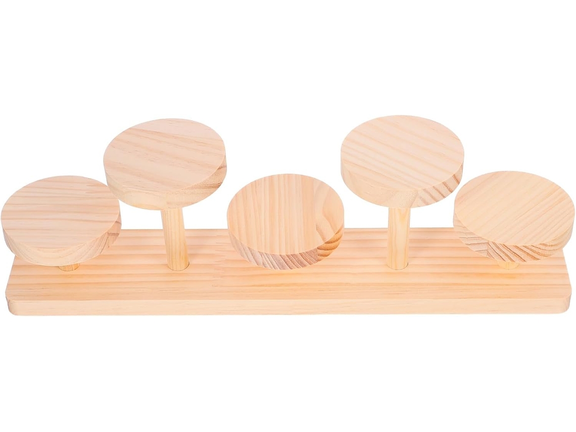 Besportble Soporte De Exhibición De Joyería Healeved De Madera Beige Con Superficie Lisa Y Escalera De Vari...