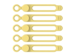 Bridas De Silicona De 5 Piezas Para Cables, Para Organizar Cables De Datos Y Auriculares, Color Amarillo, 105 X 12 Mm.
