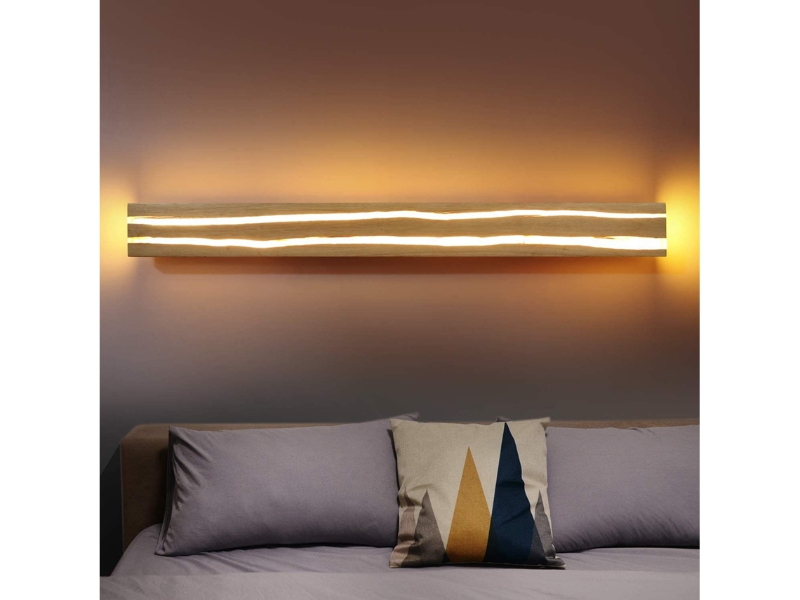 Lámpara de pared LED Nttlife, de madera, 16 W, 100 cm.