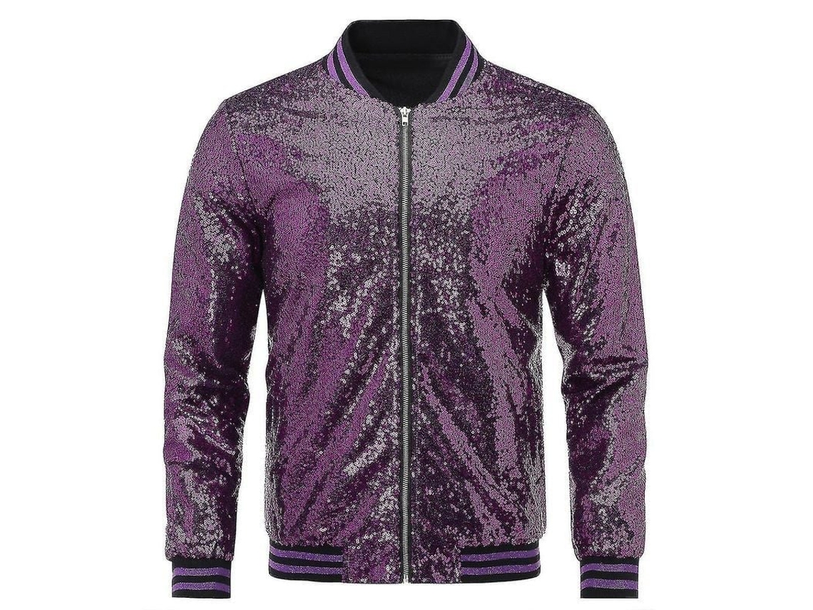 Fasst-chaqueta Casual De Lentejuelas Para Hombres Chaqueta Bomber Con Cremallera Para Fiestas