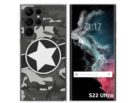 Carcasa Samsung Galaxy S22 Ultra 5G TUMUNDOSMARTPHONE Dibujos Camuflaje 02 Multicolor