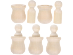 Kit De 5 Piezas Para Armar Muñecas De Madera, Sin Ensamblar