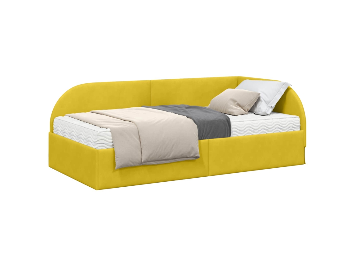 Maison Exclusive - Estructura De Cama Esquina Con Colchón Manual 2 Pcs Amarillo