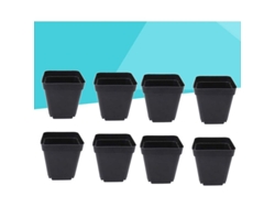 50 Macetas Quadradas De Plástico Para Plantas Com Buracos De Drenagem 6x6x6.5cm Preto Interior Exterior