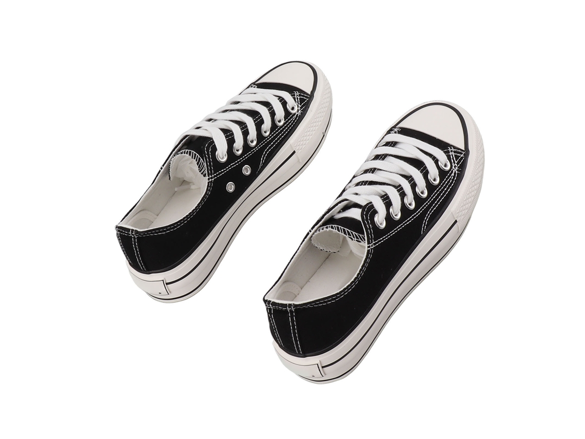 Zapatillas De Lona Para Mujer Con Suela Gruesa, Extensión Interna, Modernas, Informales, Versátiles, Talla 39.