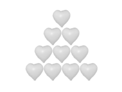 10 Globos De Papel De Aluminio Blancos De 45 Cm (18 Pulgadas) Con Forma De Corazón Para Decoraciones De Fiestas, Bodas Y Cumpleaños.