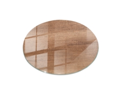 Tablero De Vidrio Redondo Espelharte (80 Cm - Patrón De Madera Natural - Marrón)