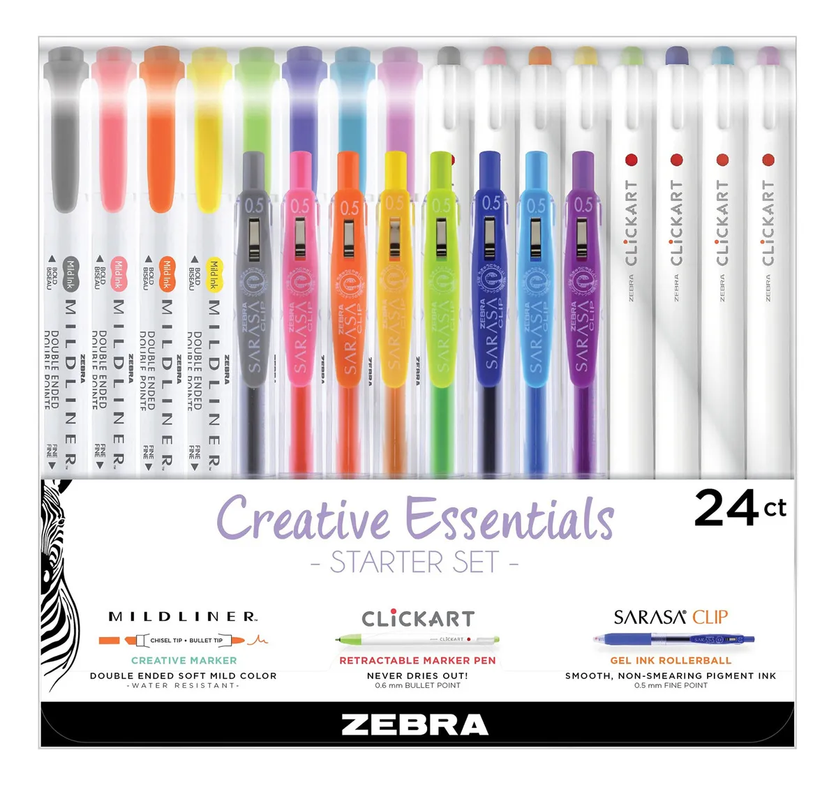 Set de inicio Zebra Pen Creative Essentials con 8 marcadores
