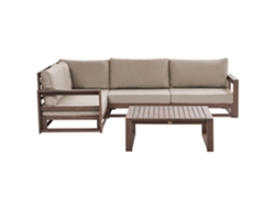 Juego de Jardín 4 Plazas BELIANI Timor II (Marrón - Madera - 167 x 252 x 72 cm)