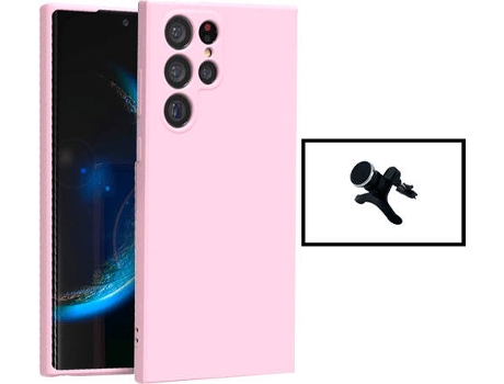 kit Carcasa + Soporte Magnético Samsung Galaxy S22 Ultra 5G G4M Rosa