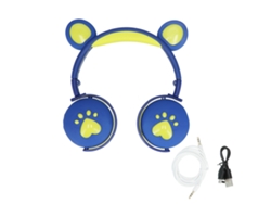 Auriculares Inalámbricos Infantiles Con Orejas De Gato Plegables, Bluetooth Con Micrófono Para Aprendizaje En Línea, Azul Oscuro.