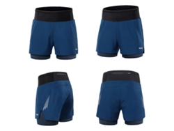 Pantalones Cortos Deportivos De Cintura Alta 2 En 1 Para Hombre Con Bolsillos Para Gimnasio, Entrenamiento, Correr Y Tenis.
