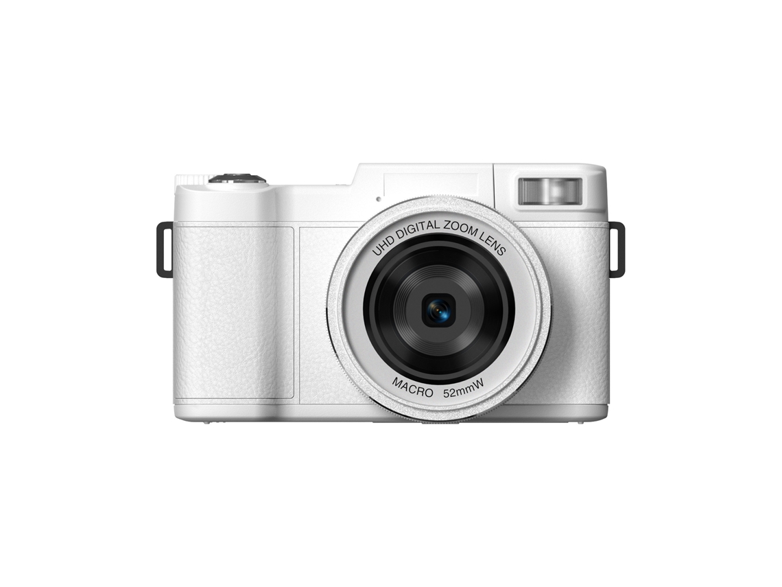 Cámara digital retro de cuero 5k 64mp (blanca)