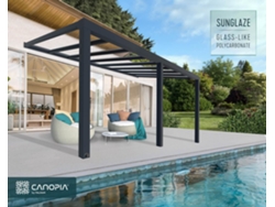CANOPIA Pérgola Stockholm Premium Cubierta para Terraza de Aluminio 3,4X6 m Transparente