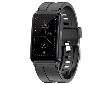 Monitoreo de temperatura corporal Ecg Smartwatch/correa de silicona negra JL-EIGHT