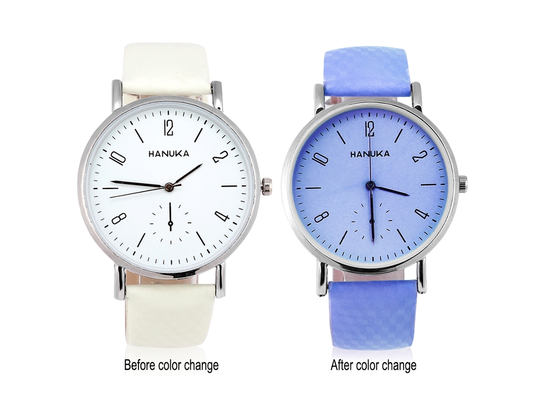 Reloj Analógico De Cuarzo Con Correa De Poliuretano Y Caja De Aleación Azul Cielo.