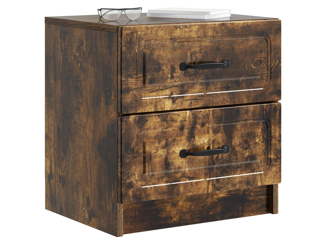 Maison Exclusive - Armario De Noche 2 Pcs Roble Ahumado 43 X 34,5 X 44,5 Cm