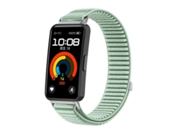 Bracelete Para Honor Band 10 / 9 - Nylon Trançado - Fecho De Velcro - Interface Metálica Azul Água