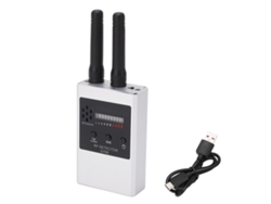 Detector De Señales Rf Inalámbricas Alta Sensibilidad Cámara Gps 10 Niveles Led Plata