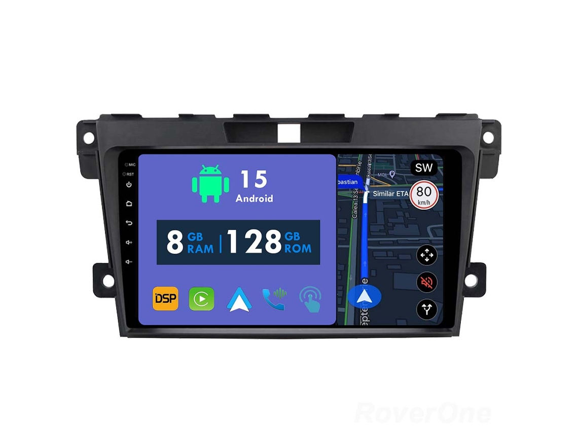 Coche Radio Android Auto Autoradio 8GB RAM 128G ROM CarPlay Navegación GPS Pantalla Táctil RoverOne para Mazda CX7 CX-7 CX 7 ER 2008 - 2015 