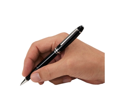 Rollerball Montblanc Piece Maestro Revestida De Platina Preta