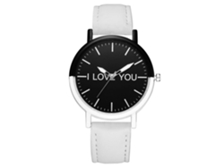 Reloj De Pulsera Analógico De Aleación Con Correa De Pu, Dial Redondo, Cuarzo Gaiety (blanco)