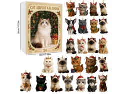 Calendario de Adviento, 24 colgantes decorativos navideños de gatos M12 Digitallab