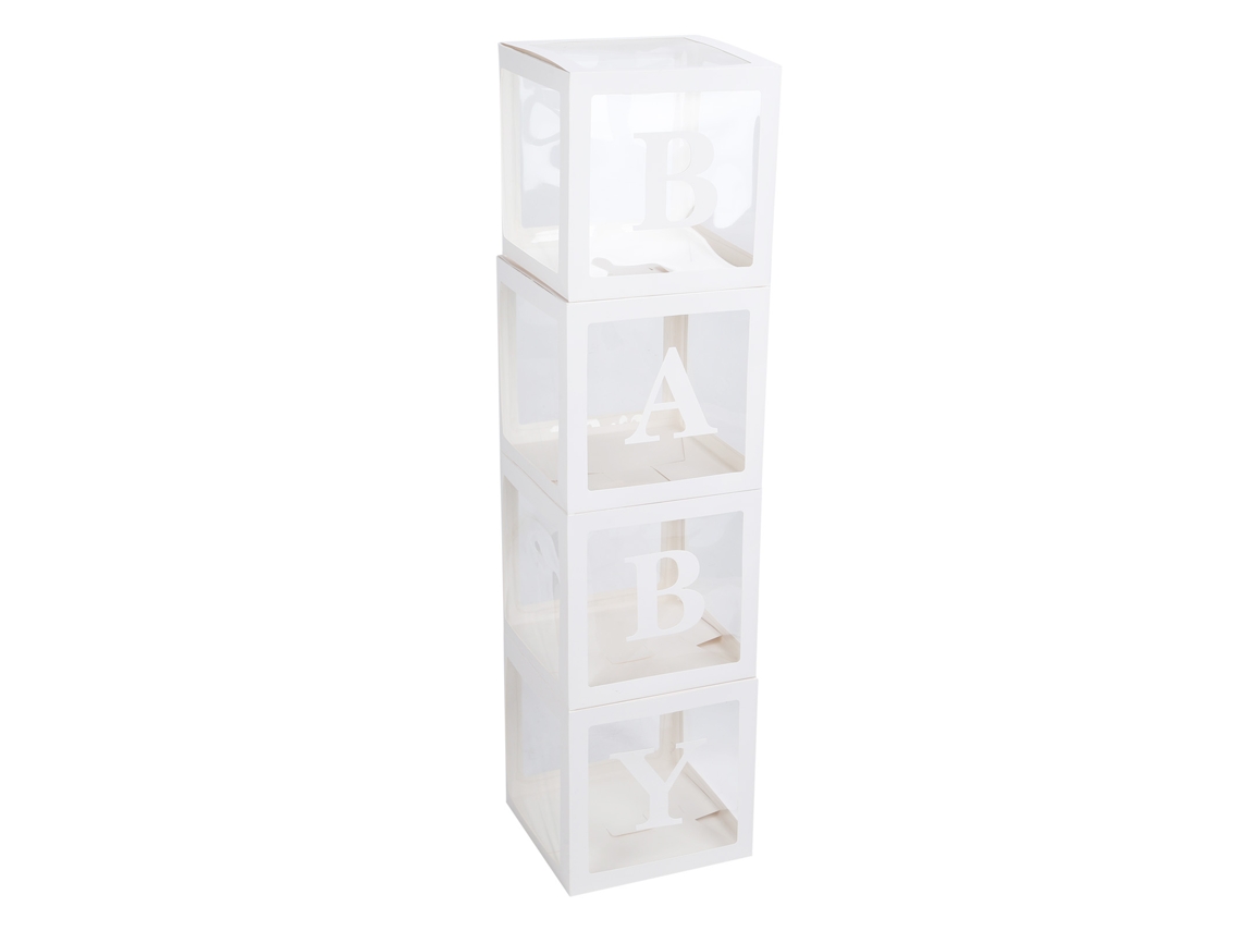 4 Cajas Transparentes Para Globos Con Letras Para Decoración De Fiestas De Baby Shower