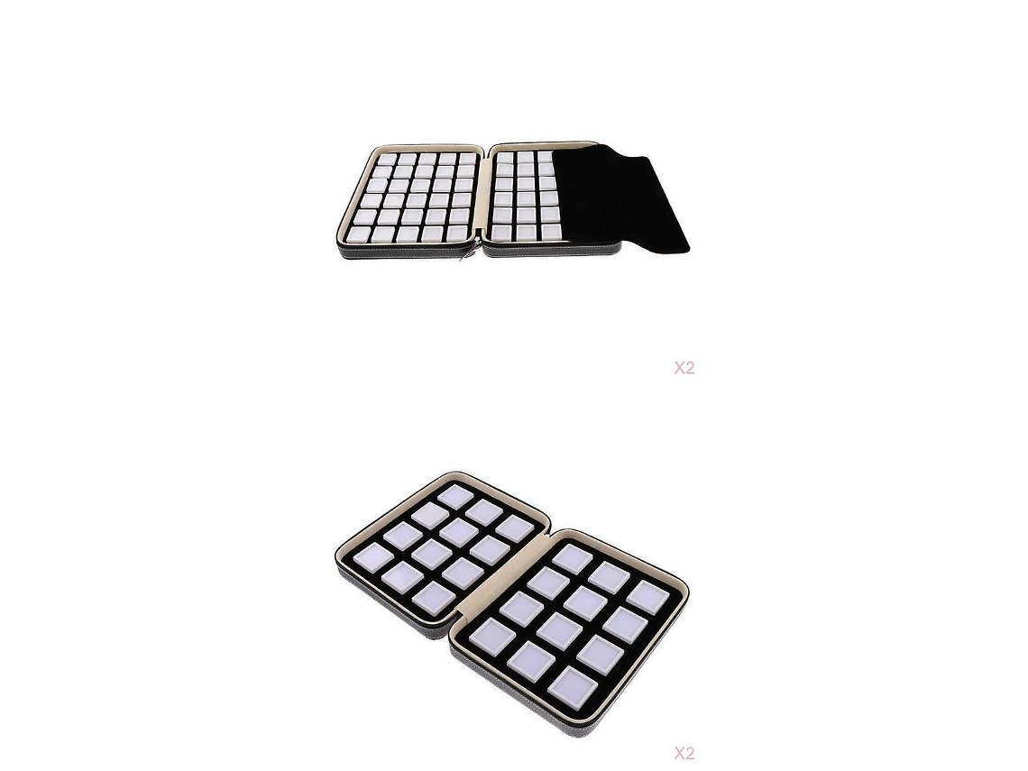 Juego de 4 bandejas con cremallera para exhibir joyas y piedras preciosas (255 x 205 x 60 mm) Hengjian