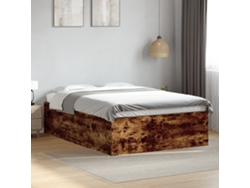 Estructura De Cama Madera De Ingeniería Roble Ahumado 135x190cm