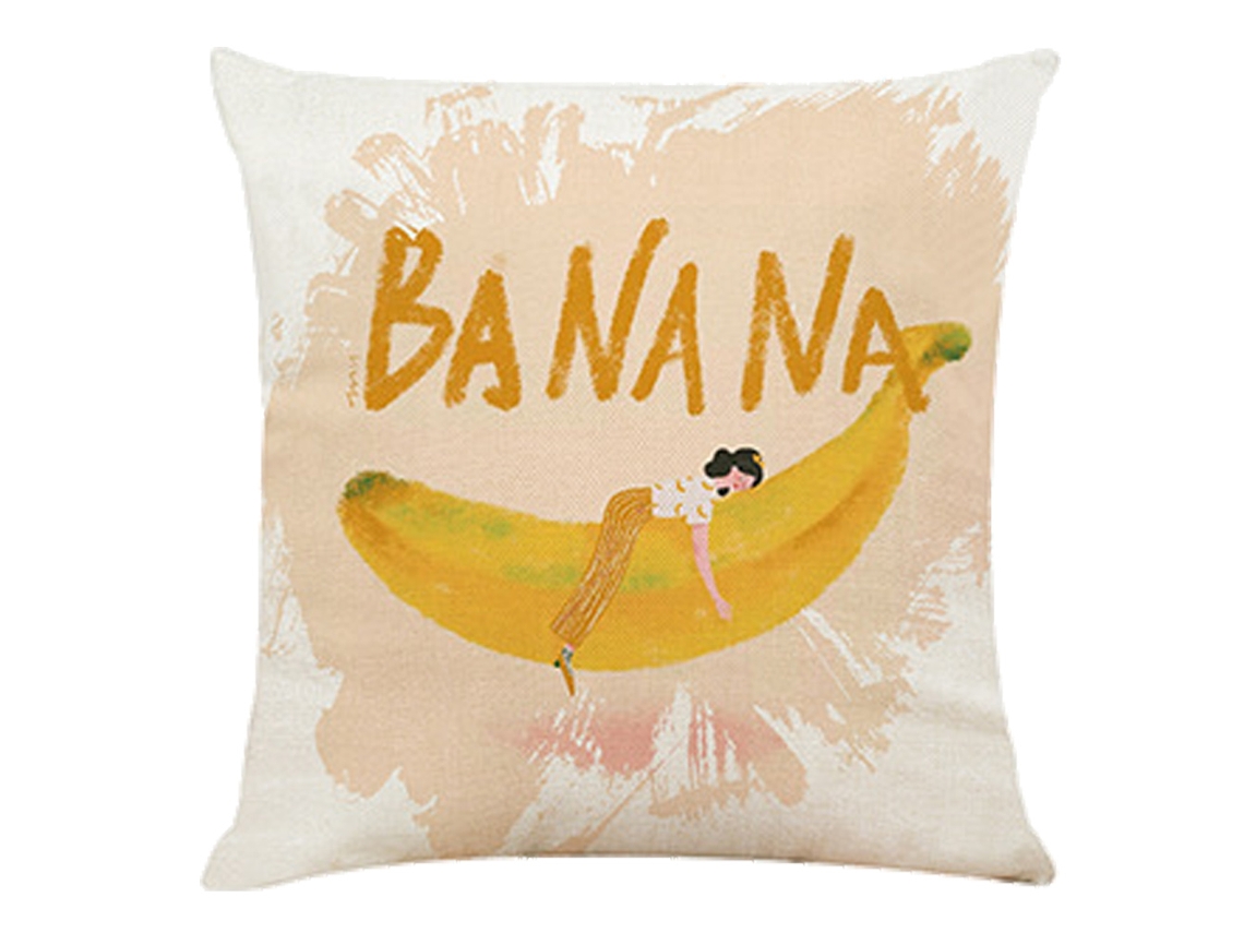 Nueva Funda De Almohada De Algodón Y Lino Con Estampado De Fruit Girl