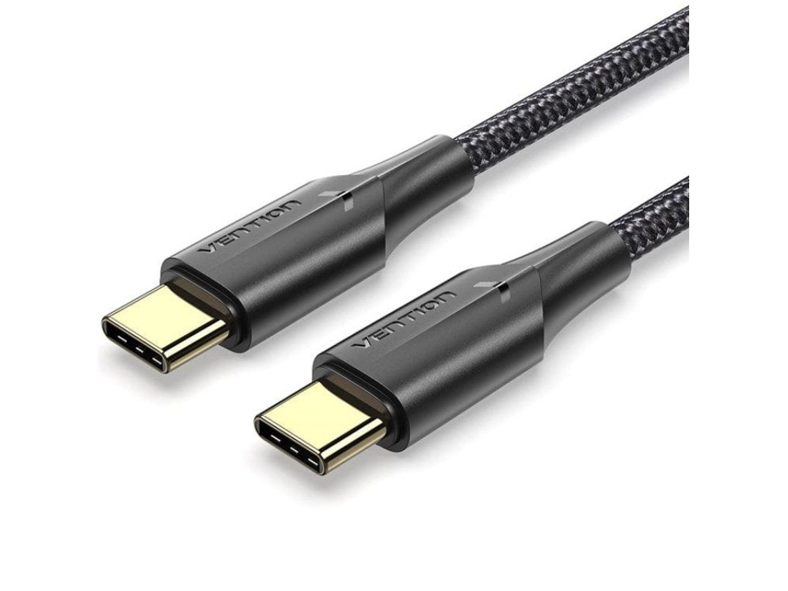 Cable Usb 2.0 Tipo-C 3A VENTION Taubd/ Usb Tipo-C Macho Usb Tipo-C Macho/ Hasta 60W/ 480Mbps/ 50Cm/ Negro