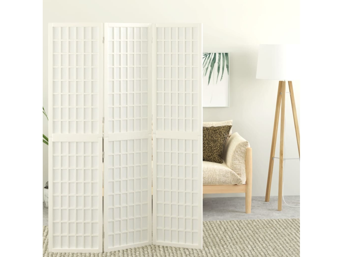 Mampara Plegable de 3 Paneles Estilo Japonés 120x170 cm Blanco Wsd783719 Adorável Casa