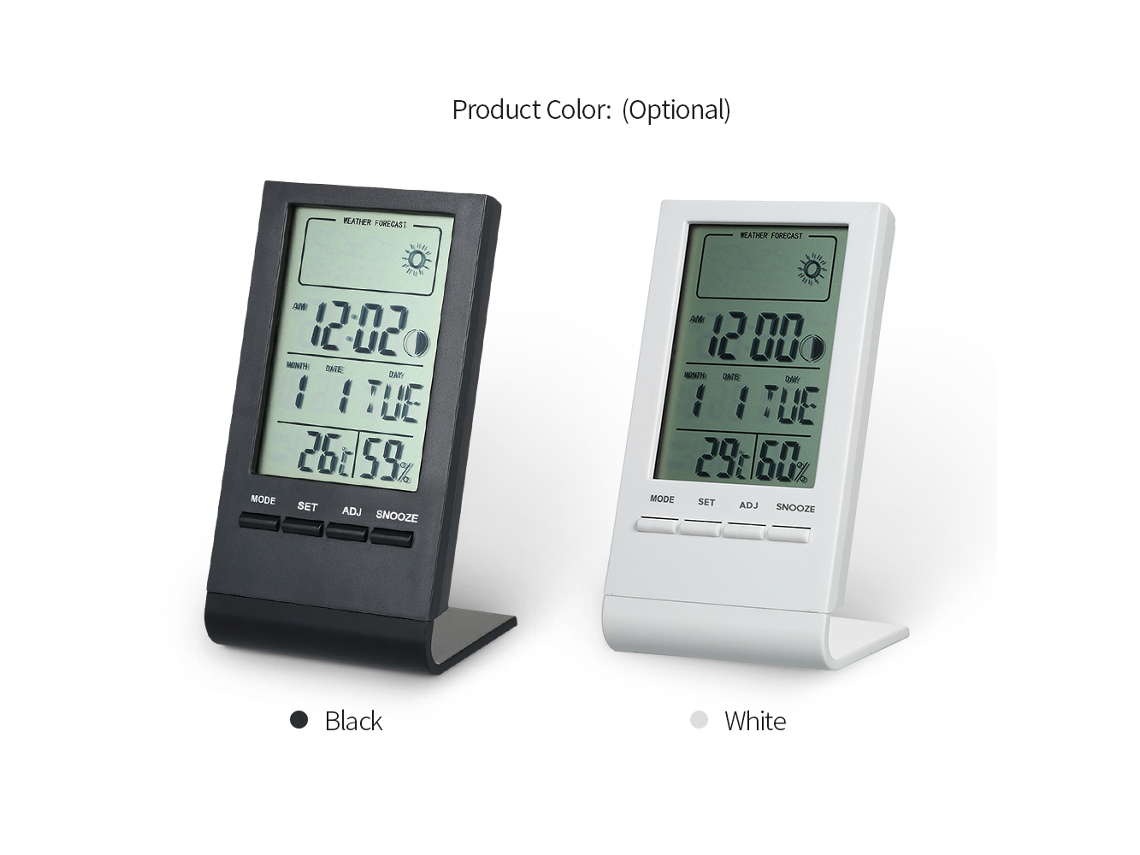 Mini Termómetro Higrómetro Digital Con Pantalla Lcd, Pronóstico Del Tiempo Y Alarma Para Uso En Interiores.