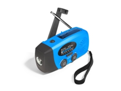 Radio meteorológica solar de emergencia de 2000 mA, portátil, para exteriores, con manivela, FM/AM, linterna LED, color azul Gertiz