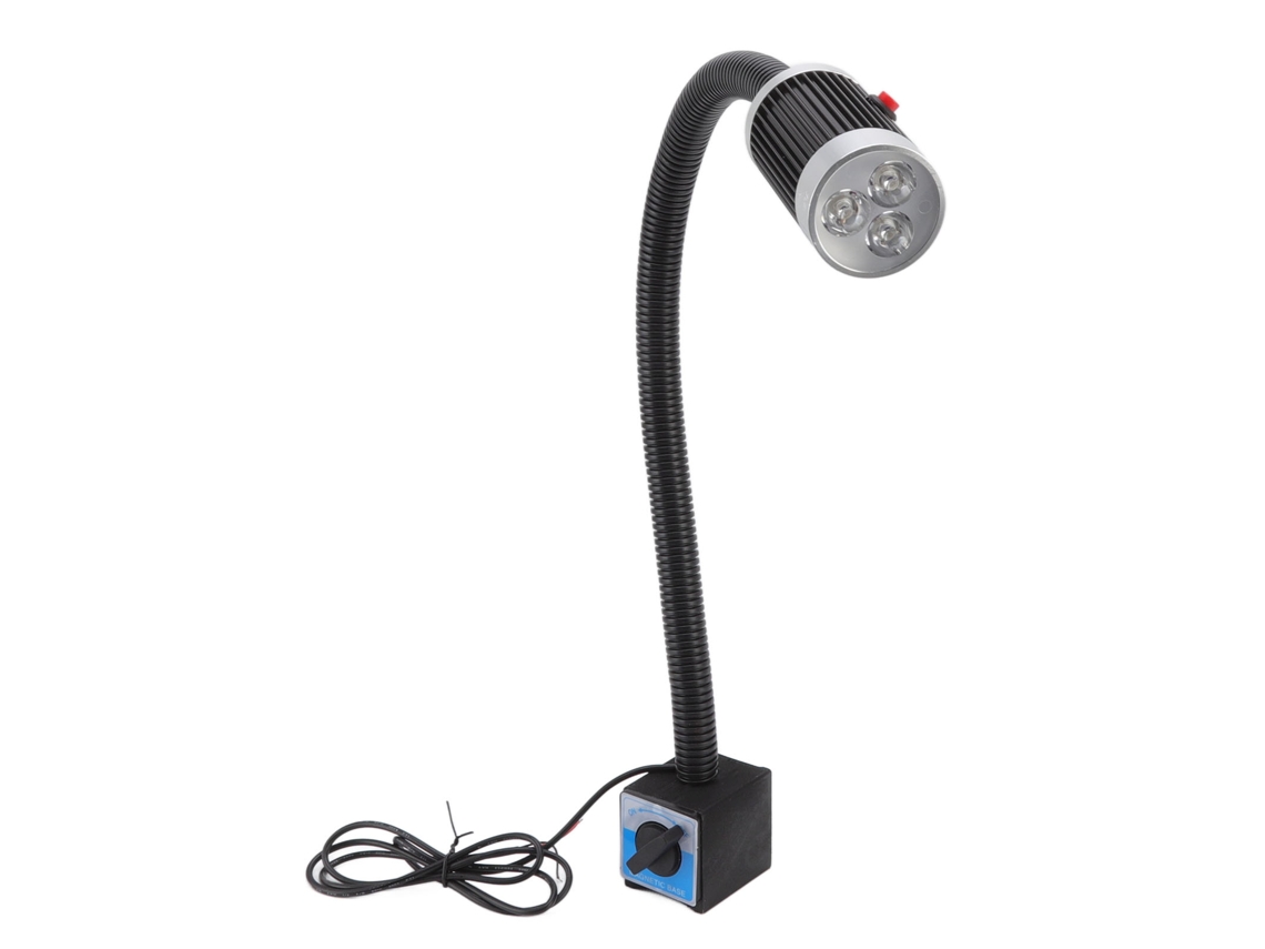 Lámpara De Trabajo Led Magnética De 9w Y 24v Con Cuello De Cisne Flexible Y Base Magnética Para Uso Industrial.